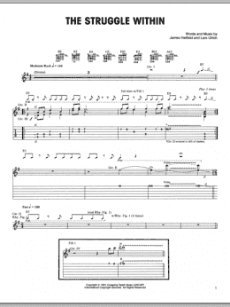 page one of The Struggle Within (Guitar Tab)