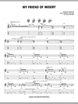 page one of My Friend Of Misery (Guitar Tab)