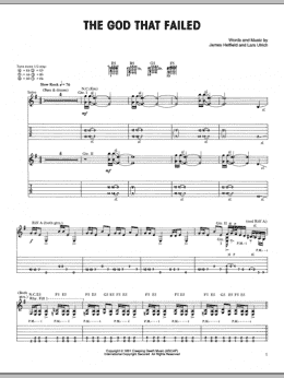 page one of The God That Failed (Guitar Tab)