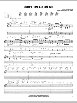 page one of Don't Tread On Me (Guitar Tab)