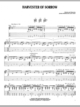 page one of Harvester Of Sorrow (Guitar Tab)