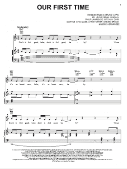 page one of Our First Time (Piano, Vocal & Guitar Chords (Right-Hand Melody))