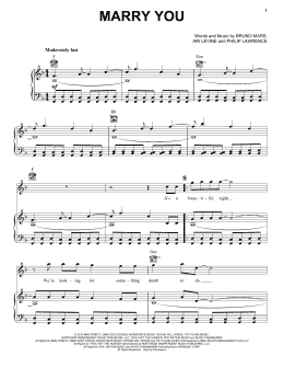 page one of Marry You (Piano, Vocal & Guitar Chords (Right-Hand Melody))