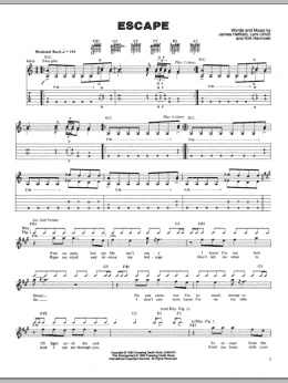 page one of Escape (Guitar Tab)