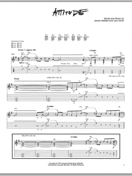 page one of Attitude (Guitar Tab)