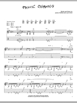 page one of Prince Charming (Guitar Tab)