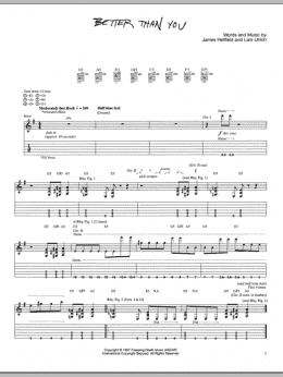 page one of Better Than You (Guitar Tab)