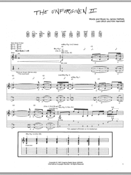 page one of The Unforgiven II (Guitar Tab)