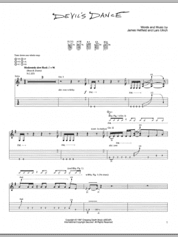 page one of Devil's Dance (Guitar Tab)