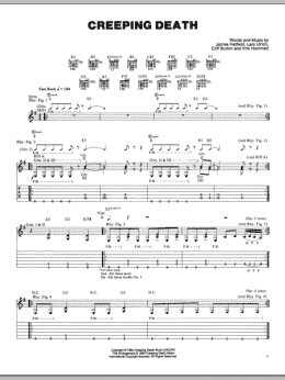 page one of Creeping Death (Guitar Tab)
