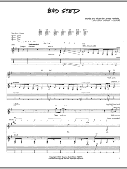 page one of Bad Seed (Guitar Tab)