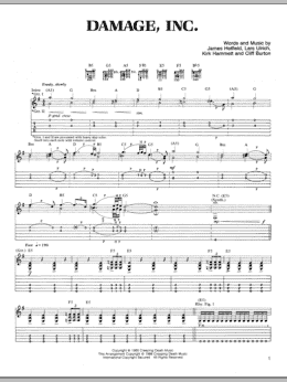 page one of Damage, Inc. (Guitar Tab)