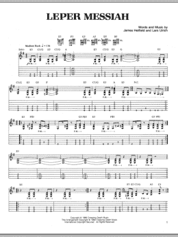 page one of Leper Messiah (Guitar Tab)