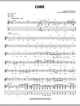 page one of Cure (Guitar Tab)