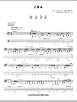 page one of 2 x 4 (Guitar Tab)