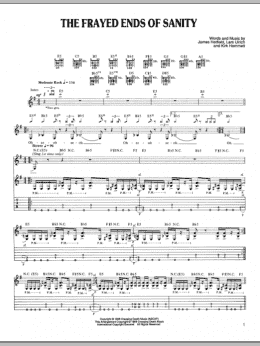 page one of The Frayed Ends Of Sanity (Guitar Tab)
