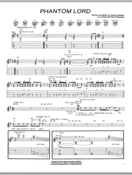 page one of Phantom Lord (Guitar Tab)