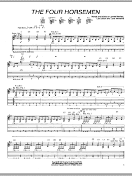 page one of The Four Horsemen (Guitar Tab)