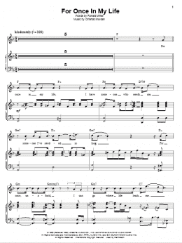 page one of For Once In My Life (Piano & Vocal)