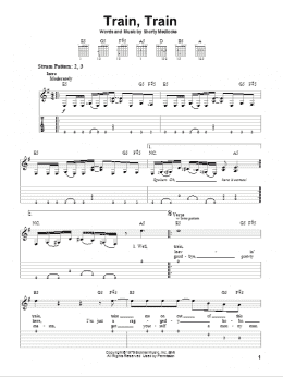 page one of Train, Train (Easy Guitar Tab)