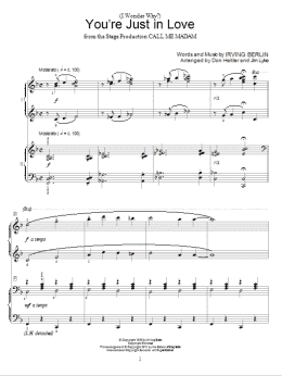 page one of (I Wonder Why?) You're Just In Love (Piano Duet)
