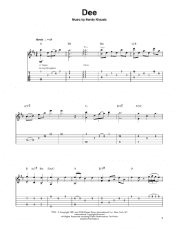 page one of Dee (Guitar Tab (Single Guitar))