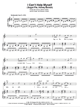 page one of I Can't Help Myself (Sugar Pie, Honey Bunch) (Piano & Vocal)