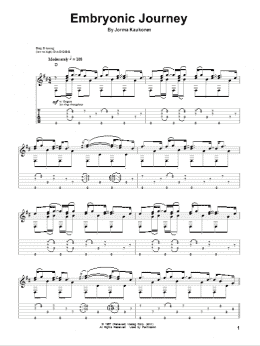 page one of Embryonic Journey (Guitar Tab (Single Guitar))