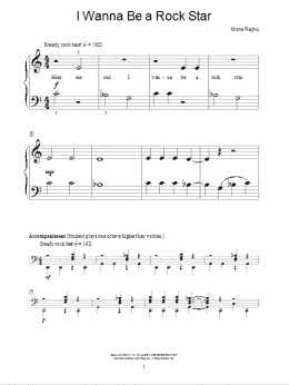 page one of I Wanna Be A Rock Star (Educational Piano)