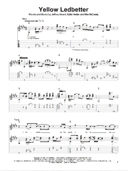 page one of Yellow Ledbetter (Guitar Tab (Single Guitar))