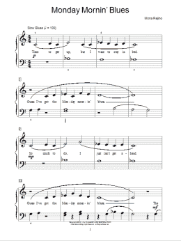 page one of Monday Mornin' Blues (Educational Piano)