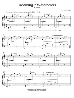page one of Dreaming In Watercolors (Educational Piano)