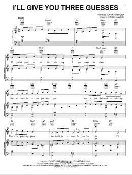 page one of I'll Give You Three Guesses (Piano, Vocal & Guitar Chords (Right-Hand Melody))