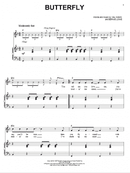page one of Butterfly (Piano & Vocal)