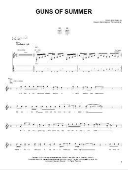 page one of Guns Of Summer (Guitar Tab)