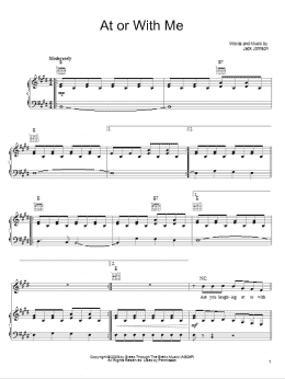 page one of At Or With Me (Piano, Vocal & Guitar Chords (Right-Hand Melody))
