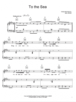 page one of To The Sea (Piano, Vocal & Guitar Chords (Right-Hand Melody))