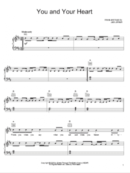 page one of You And Your Heart (Piano, Vocal & Guitar Chords (Right-Hand Melody))