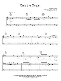 page one of Only The Ocean (Piano, Vocal & Guitar Chords (Right-Hand Melody))