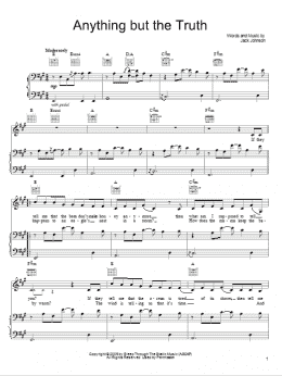page one of Anything But The Truth (Piano, Vocal & Guitar Chords (Right-Hand Melody))