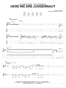page one of Here We Are Juggernaut (Guitar Tab)