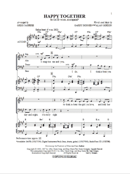 page one of Happy Together (SATB Choir)
