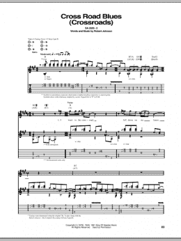 page one of Cross Road Blues (Crossroads) (Guitar Tab)