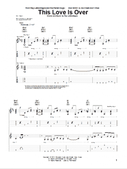 page one of This Love Is Over (Guitar Tab)