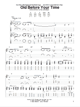 page one of Old Before Your Time (Guitar Tab)