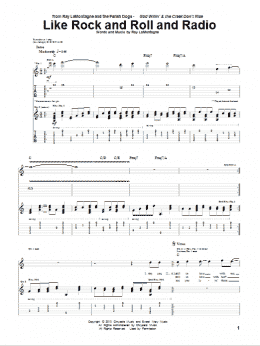 page one of Like Rock And Roll And Radio (Guitar Tab)
