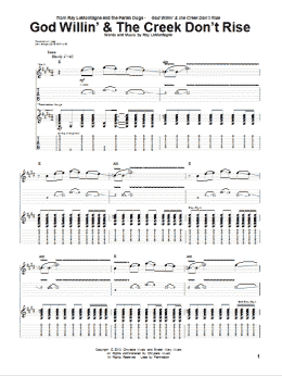 page one of God Willin' & The Creek Don't Rise (Guitar Tab)