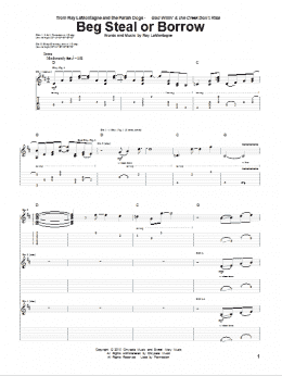 page one of Beg Steal Or Borrow (Guitar Tab)
