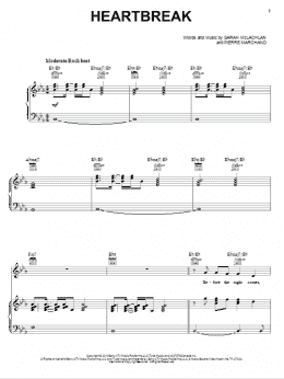 page one of Heartbreak (Piano, Vocal & Guitar Chords (Right-Hand Melody))