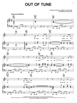 page one of Out Of Tune (Piano, Vocal & Guitar Chords (Right-Hand Melody))